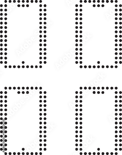 Isolated dot style mobile icon, dot map style phone vector, smartphone black dot graphic, minimal dot style icon, communication gadget vector illustration, technology design project