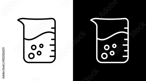 Beaker  White Icon Set Design