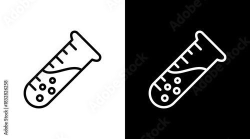 Test Tube  White Icon Set Design