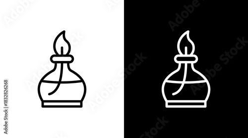 Bunsen Burner  White Icon Set Design