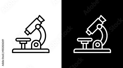 Microscope  White Icon Set Design