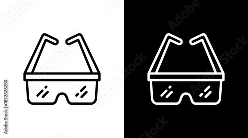 Safety Goggles  White Icon Set Design