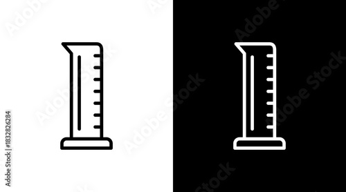 Graduated Cylinder  White Icon Set Design