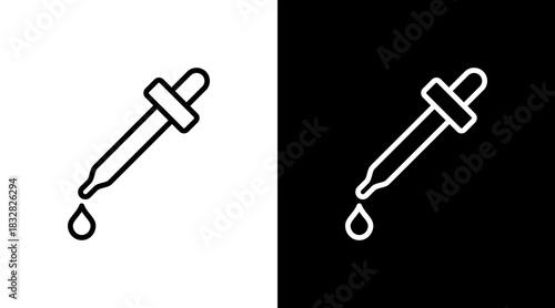 Pipette  White Icon Set Design