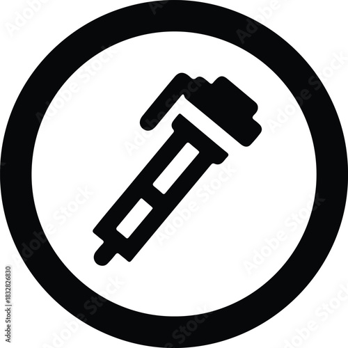 Silhouette tool symbol in a circle icon vector Illustrator