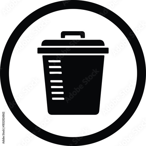 Silhouette trash bin minimal recycling simple symbol vector Illustrator