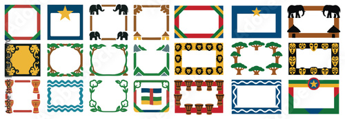 Central African Republic Decorative Frame Collection with National Symbols