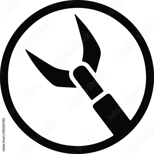 Silhouette wrench service tool inside circle maintenance vector Illustrator