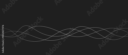 Thin line wavy abstract vector background. Curve wave pattern. Christmas border frame. Merry Christmas Candy Vector line art striped graphic template. New Year picture. Banner christmas Xmas card jpg 