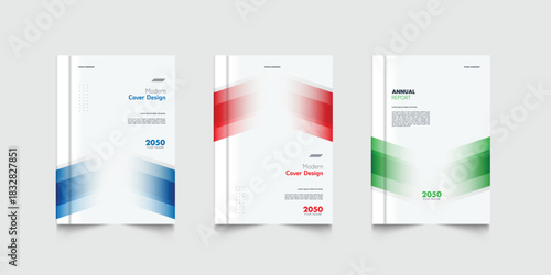 Modern corporate business annual report cover template flyer with geometric gradient design. A4 size book cover template for annual report, magazine, booklet, proposal, brochure, poster