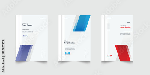 Modern corporate business annual report cover template flyer with geometric gradient design. A4 size book cover template for annual report, magazine, booklet, proposal, brochure, poster