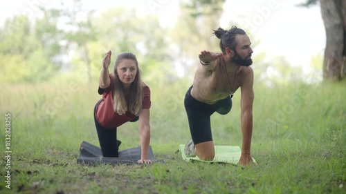 yoga practicing. zen meditation. Flexible Body Exercise