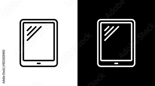 Tablet  White Icon Set Design