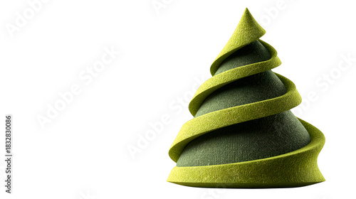 Minimal modern Christmas tree on whi