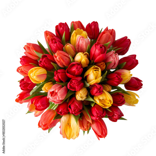 Bright Tulip Bouquet in Vibrant Colors Symbolizing Spring and Renewal