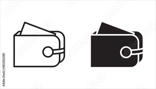 Wallet icon set logo design. Wallet signs and symbols. White background.