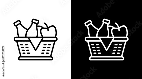 Picnic  White Icon Set Design