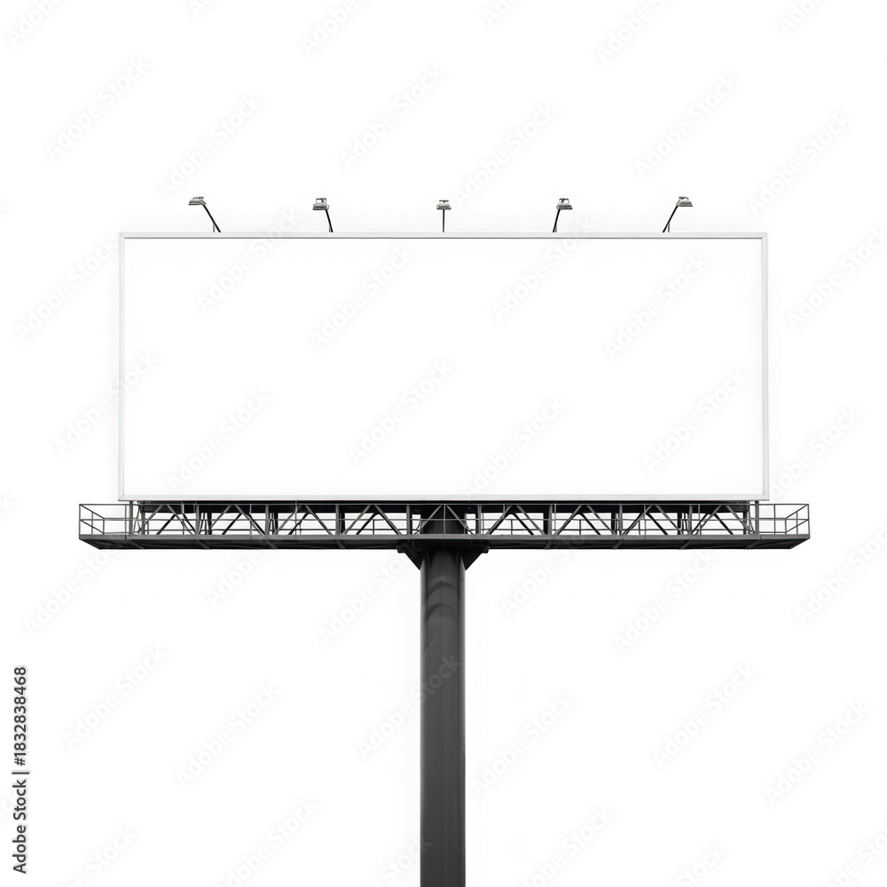 Obraz premium Blank billboard advertisement isolated on transparent background