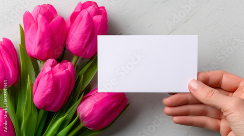 Woman’s Hands Holding Blank...