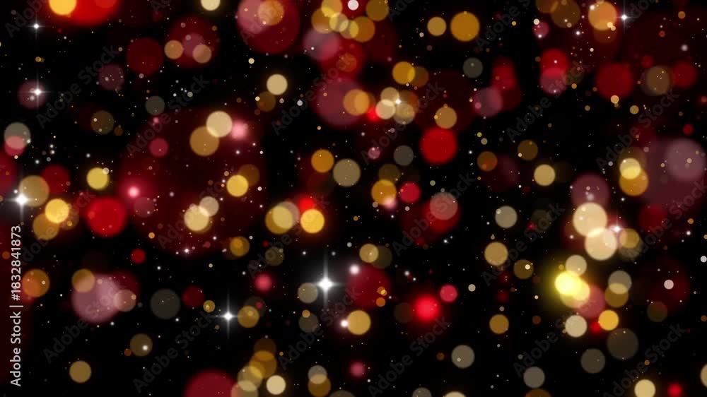 red bokeh christmas star light background loop Stock Video | Adobe Stock