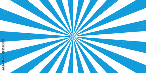Sunburst pattern blue and white background design. Vintage sunrays illustration swirl line. sun beam vector banner design pop art comic burst gradient concept pattern.	
