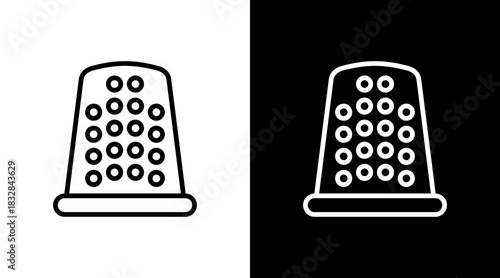 Thimble  White Icon Set Design