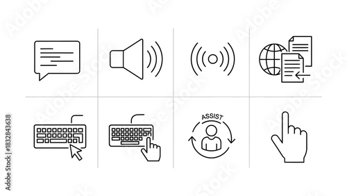 Communication and Connectivity A Collection of Digital and Online Icons for Various Applications