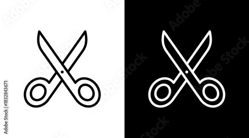 Scissors  White Icon Set Design