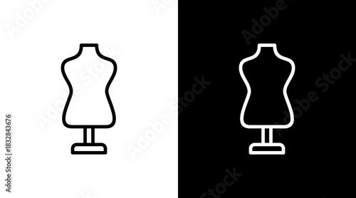Dress Form  White Icon Set Design