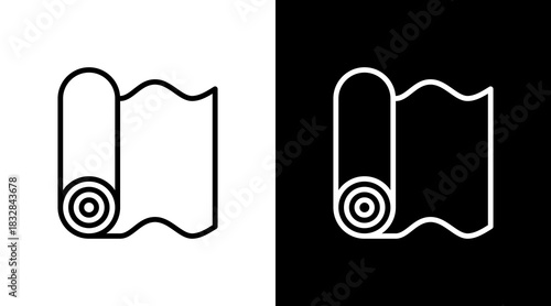 Fabric Roll  White Icon Set Design