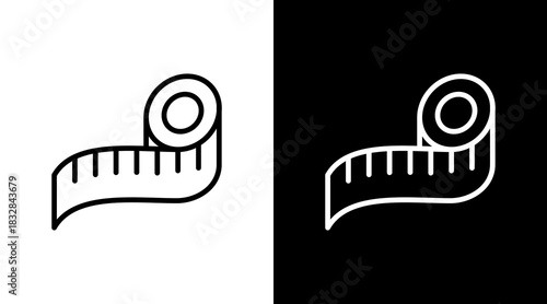 Tape Measure  White Icon Set Design