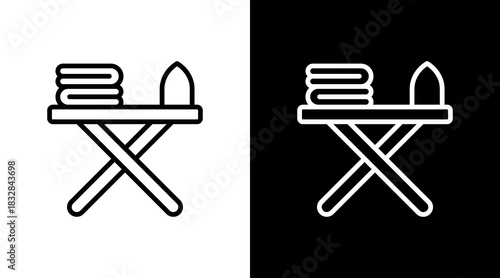 Ironing Board  White Icon Set Design