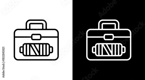 Sewing Box  White Icon Set Design