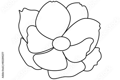 Poppy flower simple continuous line art botanical outline on clean white background.Poppy flower elegant continuous one line drawing modern minimalist floral outline vector.
