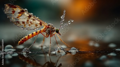 Wallpaper Mural Macro mosquito water droplet ultra close up images Torontodigital.ca