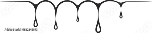 Black and white dripping liquid line art vector