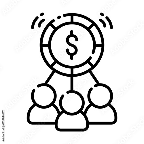 Crowdfunding and Collective Investment Line Icon