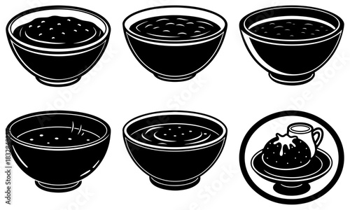 Classic desserts assortment, perfect for culinary projects, vintage recipes, or baking illustrations with sweet, rich, delicious, tempting holiday treats