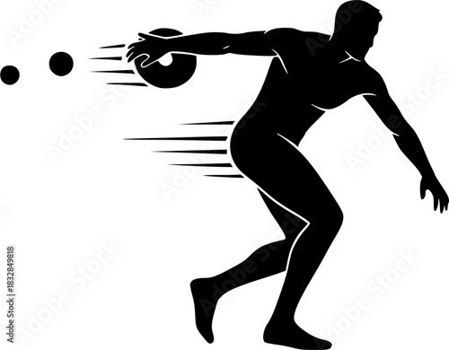 Discus thrower silhouette, Discus silhouettes, Discus thrower player silhouette, Discus thrower, Discus, Discus thrower player, Discus thrower