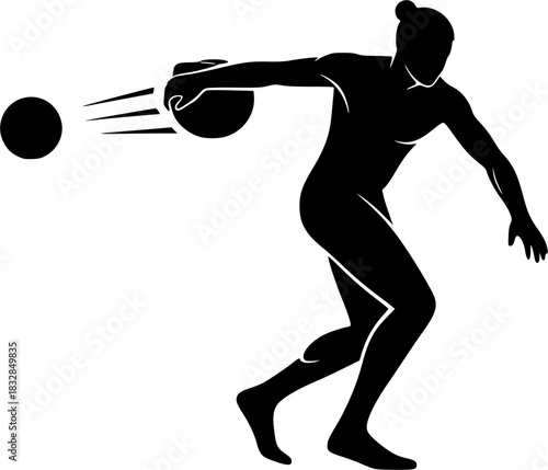 Discus thrower silhouette, Discus silhouettes, Discus thrower player silhouette, Discus thrower, Discus, Discus thrower player, Discus thrower