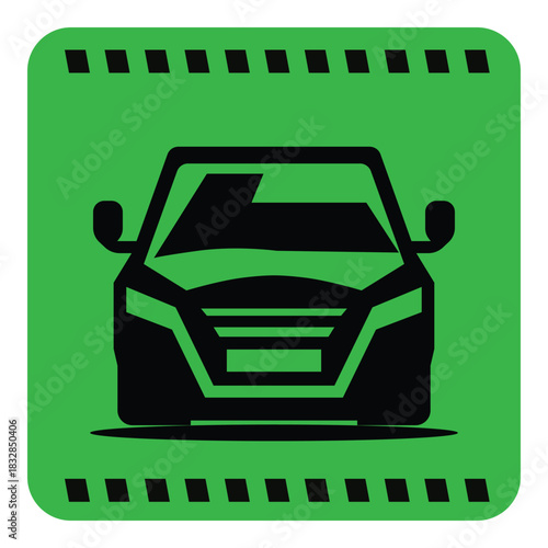 Flat Car Transport Icons Set with Colorful Backgrounds