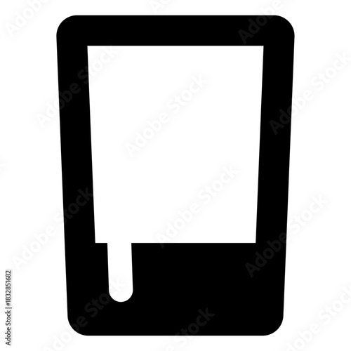 Drinking Glass Icon – A simple tall glass symbol representing water, beverages, hydration, soft drinks, and refreshing cold drinks.
