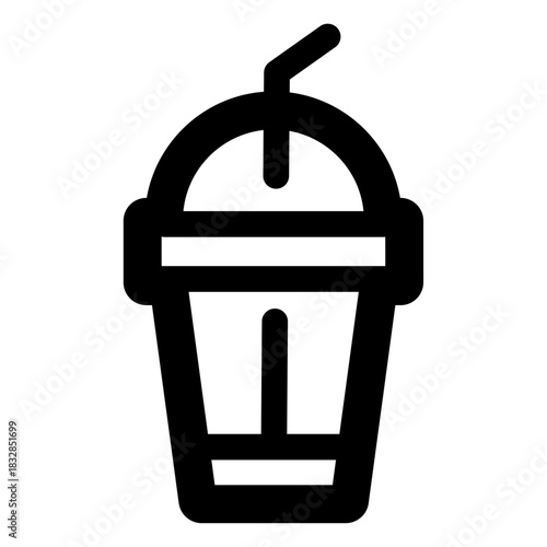 Iced Drink Cup Icon – A cold beverage in a lidded cup with a straw, representing iced coffee, iced tea, smoothies, bubble tea, and other chilled refreshments.

