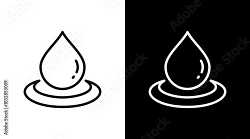 Oil Drop  White Icon Set Design