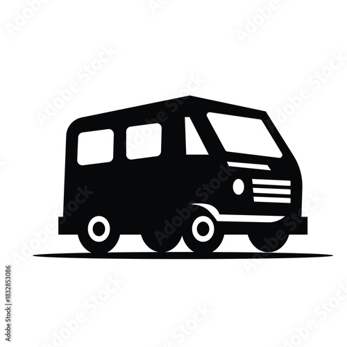 Minibus silhouette Illustration simple minimalist
