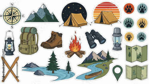 Collection of camping and outdoor adventure essentials for exploration.