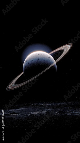 Saturn glows in the cosmic vastness
