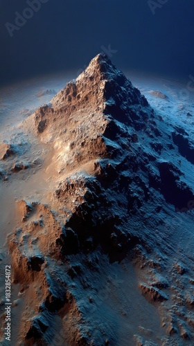 Ancient underwater pyramid in dark ocean depths