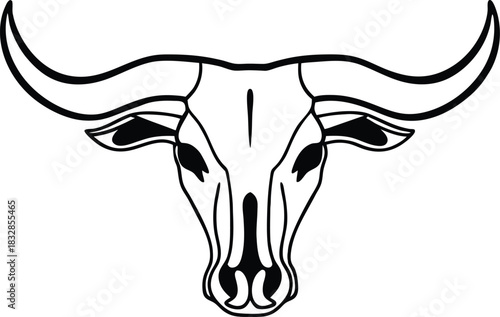 Sports brand bull head silhouette isolated on transparent background