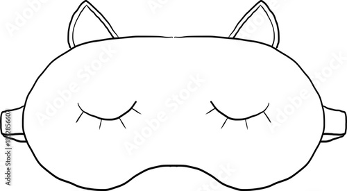  sleep mask doodle hand drawn icon. Outline drawing sleeping night mask